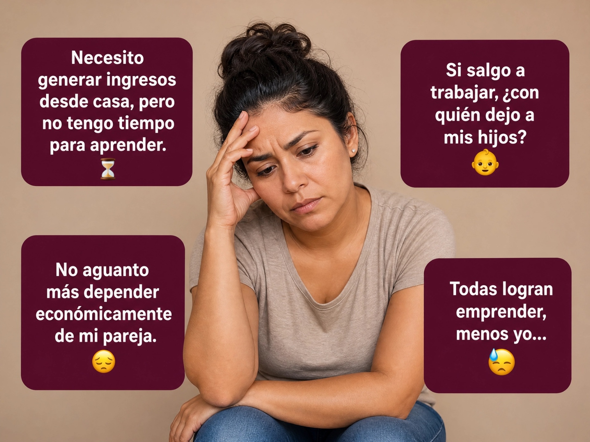 Preocupaciones de mujeres que quieren emprender desde casa
